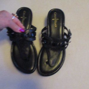 new cole haan black sandle3s wedge style sz 8 M
